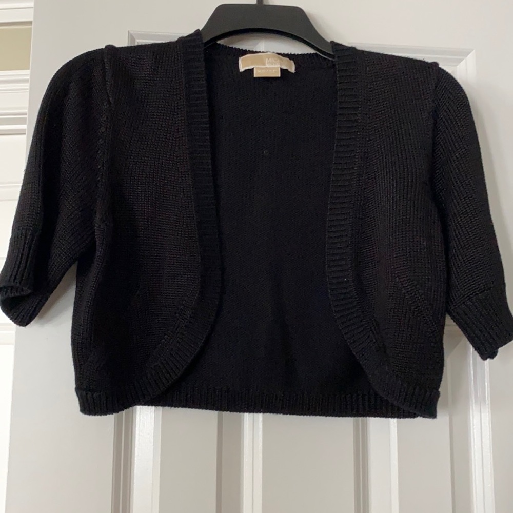 Michael Kors black cropped evening sweater.